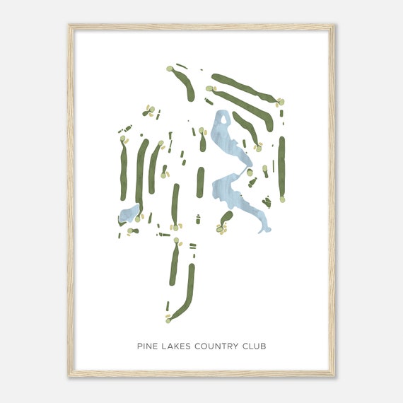 Pine Lakes Country Club Illinois Modern Watercolor Map Golfer Gift Golf Wall Art Golf Poster Print Course Layout