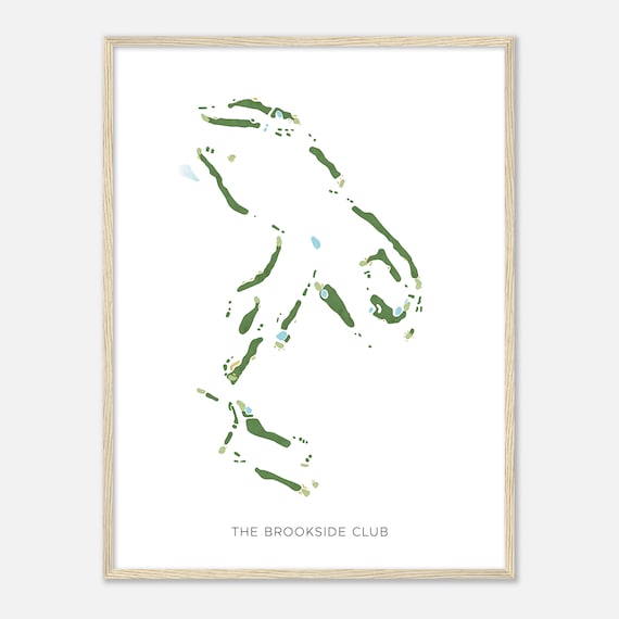 The Brookside Club Massachusetts Modern Watercolor Map Golfer Gift Golf Wall Art Golf Poster Print Course Layout
