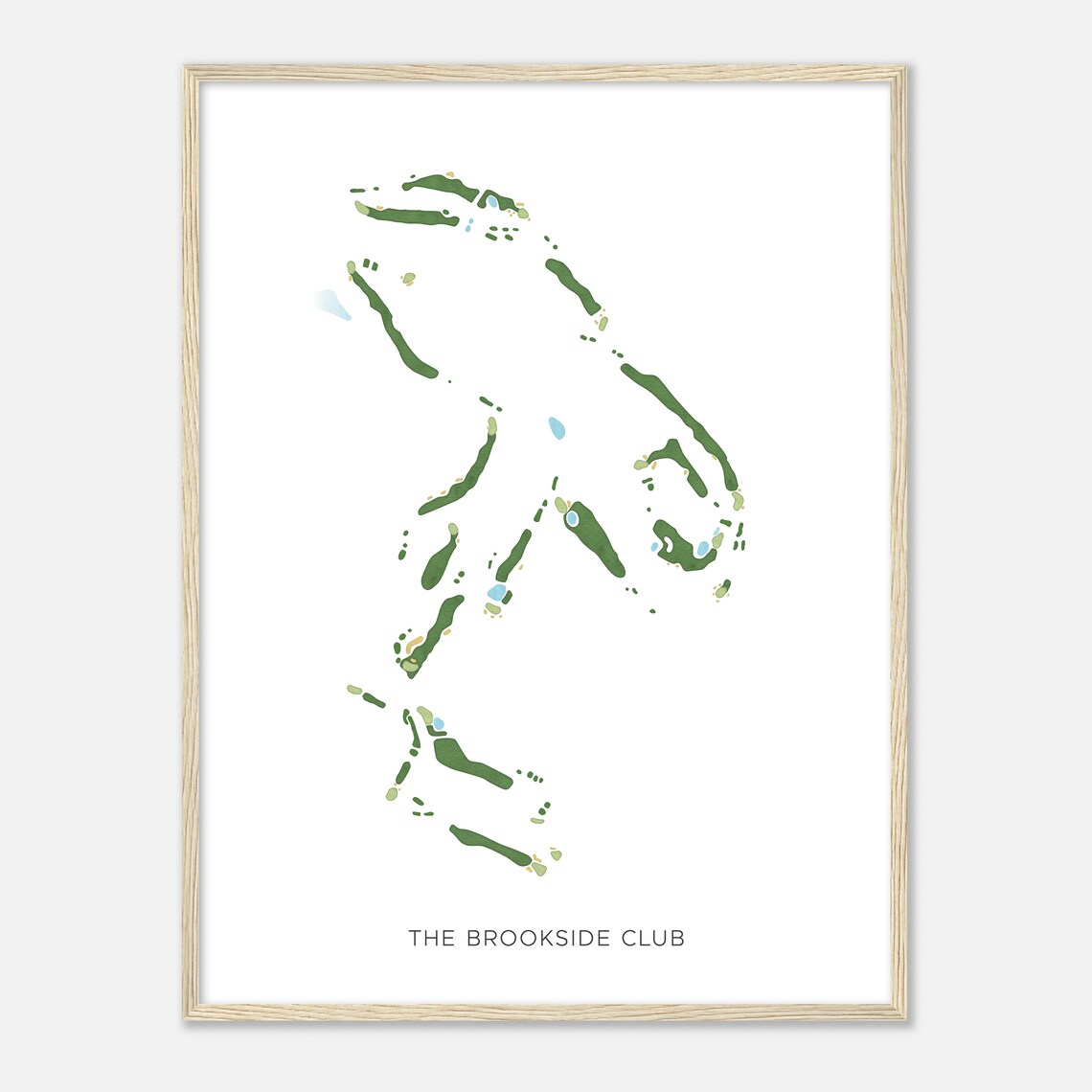 The Brookside Club Massachusetts Modern Watercolor Map Golfer Gift Golf Wall Art Golf Poster Print Course Layout