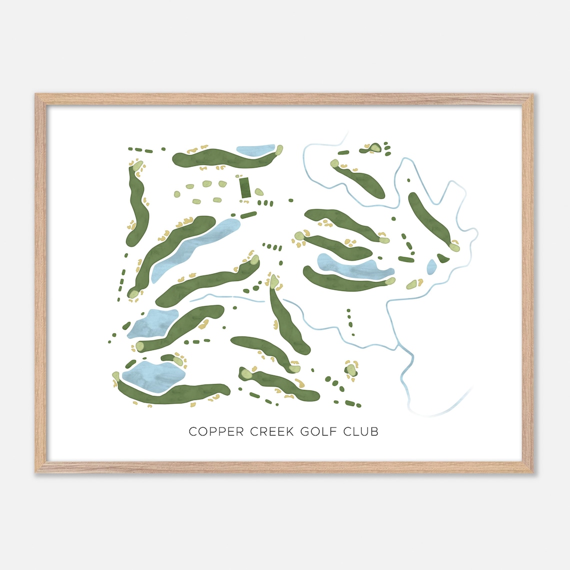 Copper Creek Golf Club Vaughan Canada Modern Watercolor Golf Map Poster