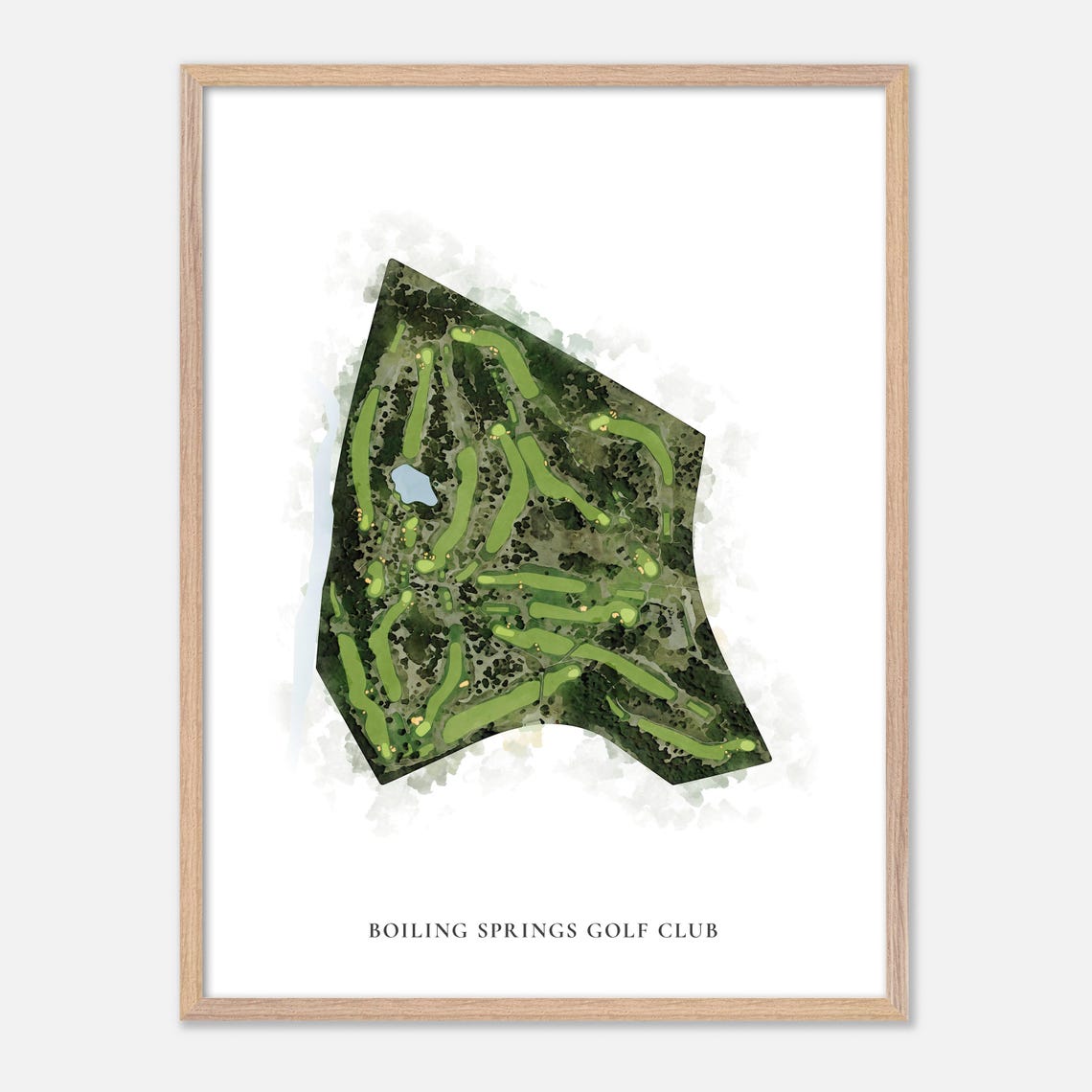 Boiling Springs Golf Club Oklahoma Classic Watercolor Map Poster - Image 2
