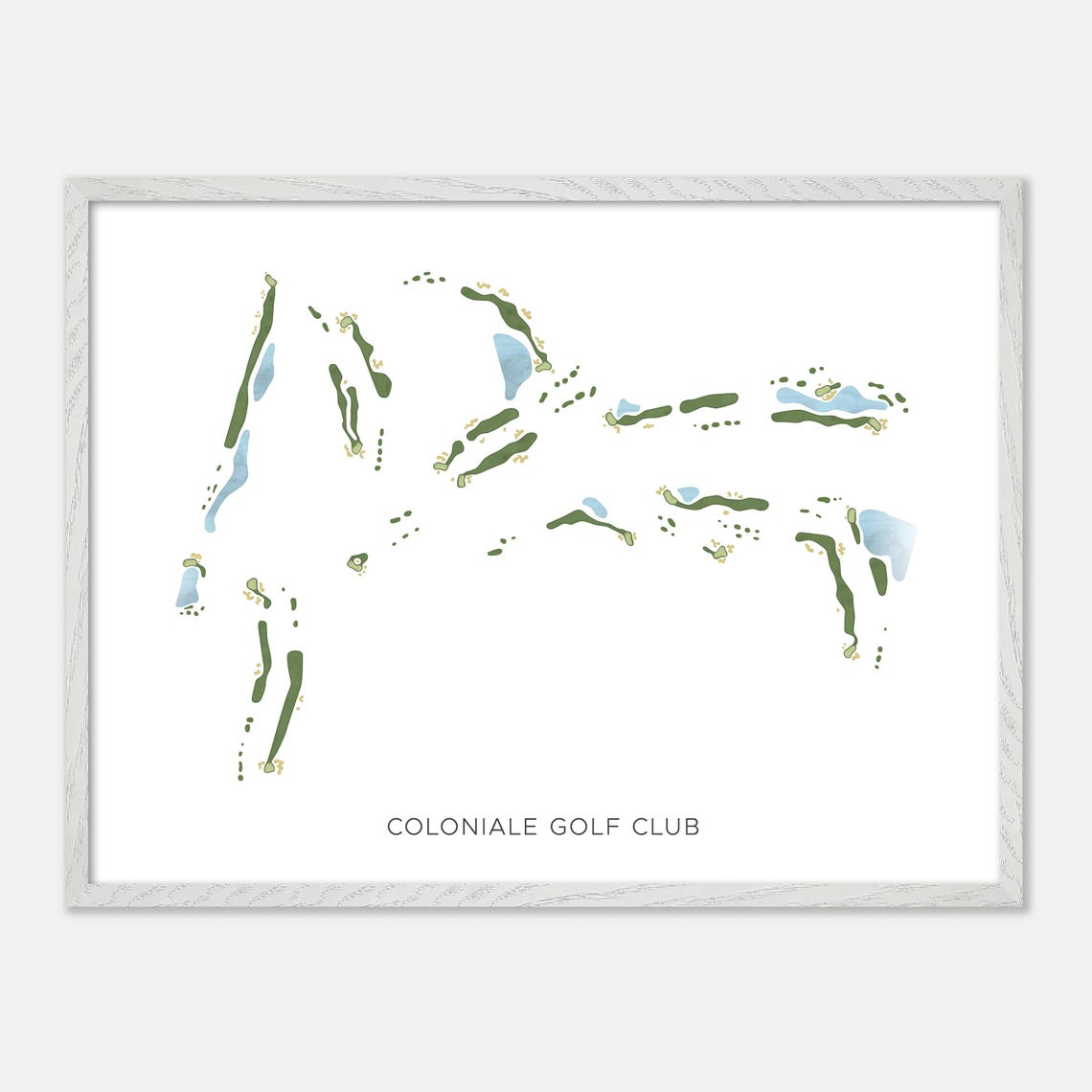 Coloniale Golf Club Canada Modern Watercolor Golf Map Poster - Image 3