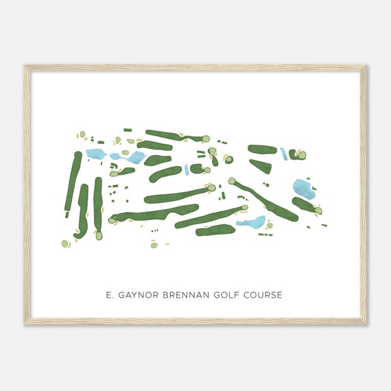 E Gaynor Brennan Golf Course Connecticut Modern Watercolor Map Golfer Gift Golf Wall Art Golf Poster Print Course Layout