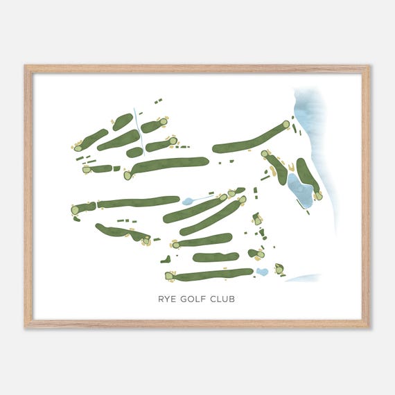 Rye Golf Club In Rye New York Modern Watercolor Map Golfer Gift Golf Wall Art Golf Poster Print Course Layout