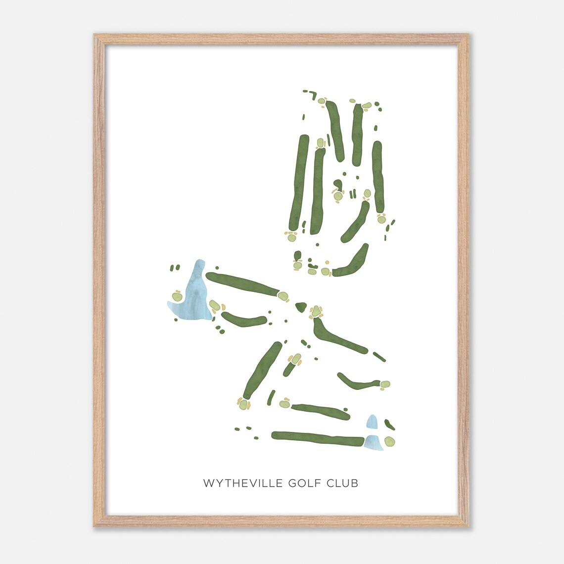 Wytheville Golf Club Virginia Modern Watercolor Map Golf Poster - Image 6