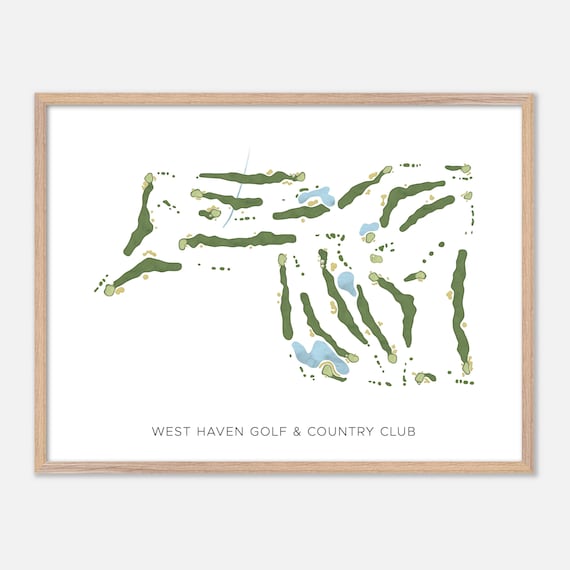 West Haven Golf and Country Club Modern Watercolor Map Poster