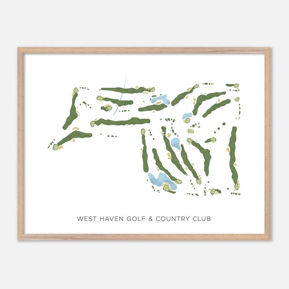 West Haven Golf Country Club In London Canada Modern Watercolor Map Golfer Gift Golf Wall Art Golf Poster Print Course Layout