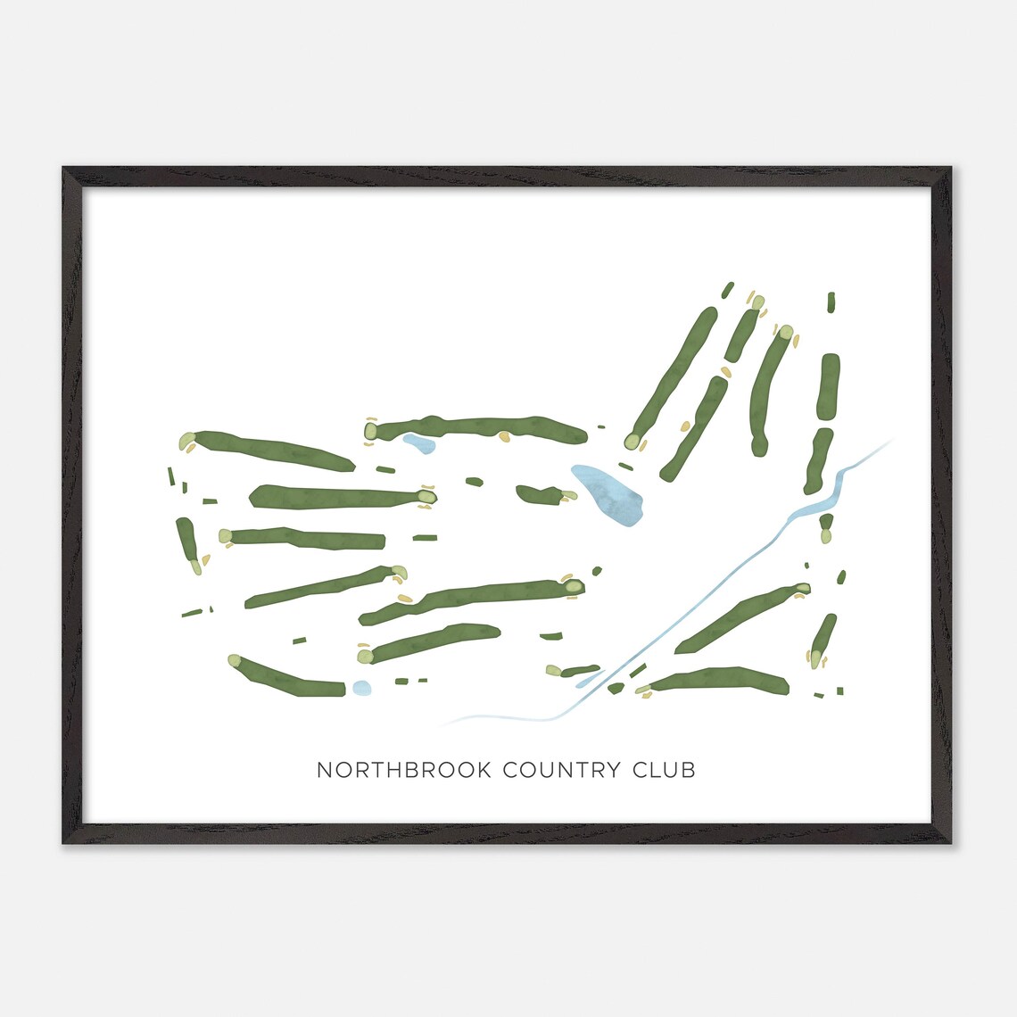 Northbrook Country Club Wisconsin Modern Watercolor Map Poster - Image 5