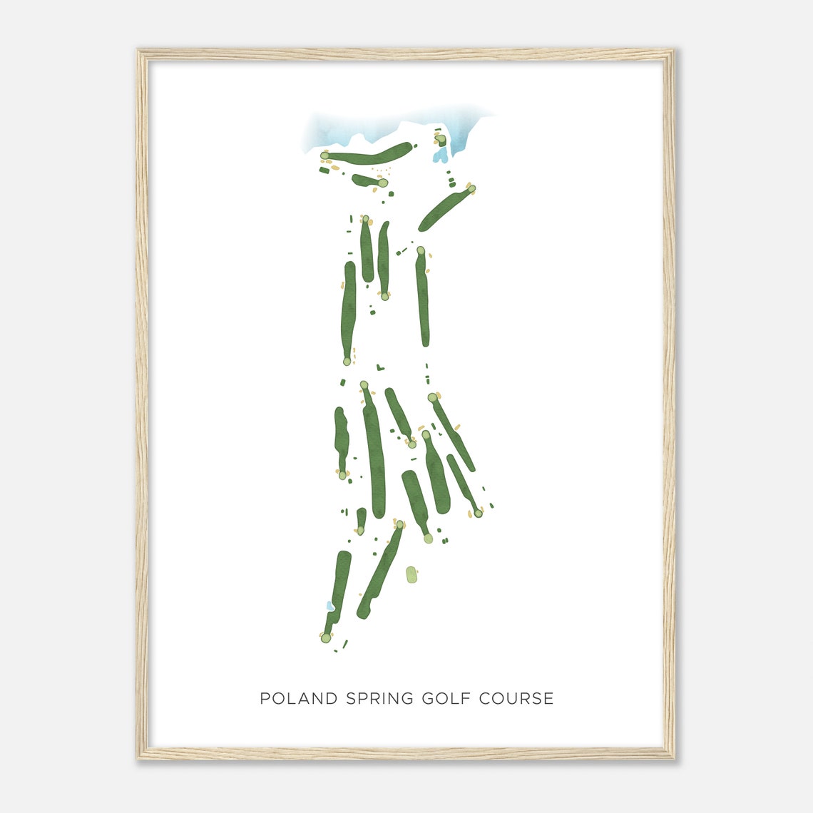 Poland Spring Golf Course Maine Modern Watercolor Golf Map Poster
