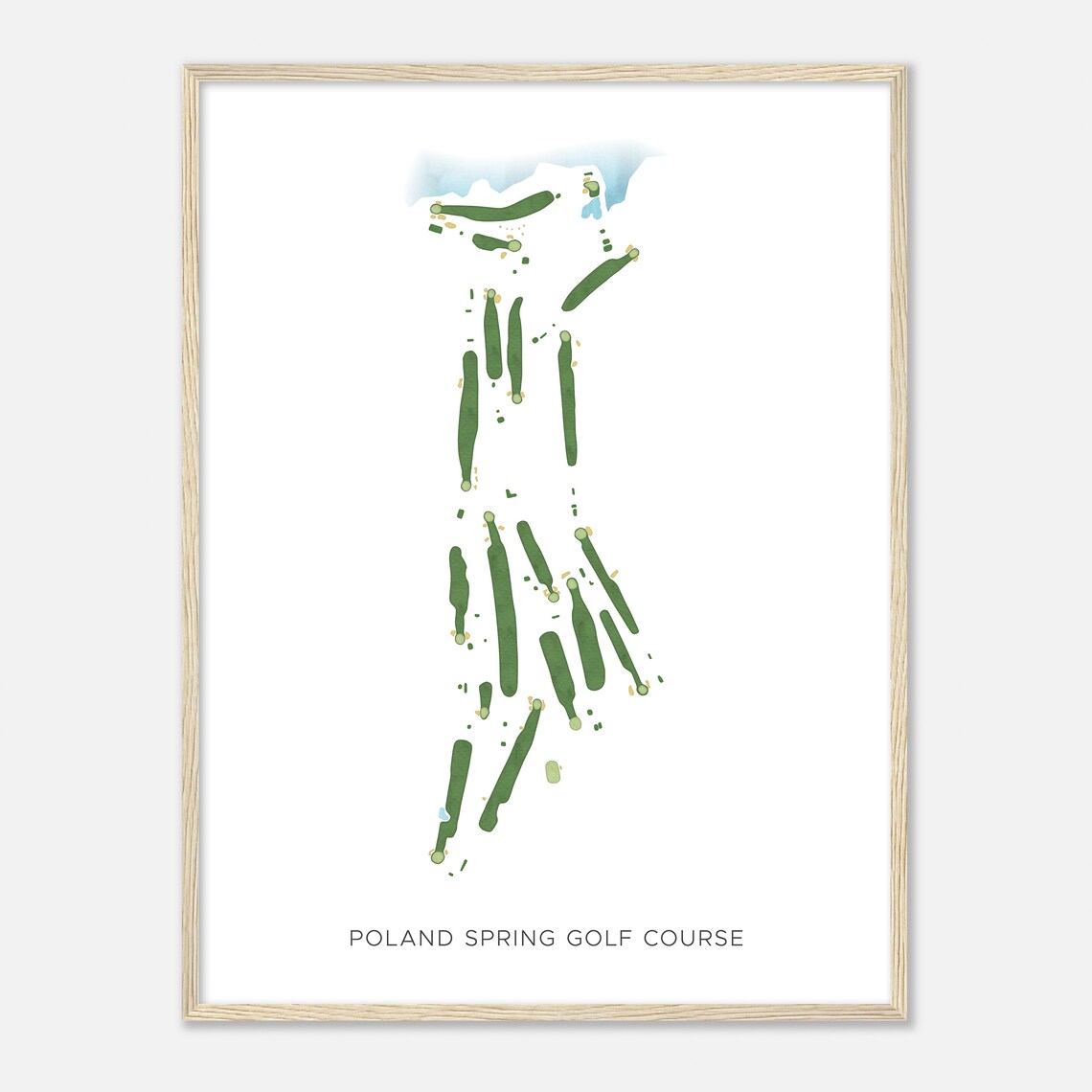 Poland Spring Golf Course Maine Modern Watercolor Map Golfer Gift Golf Wall Art Golf Poster Print Course Layout