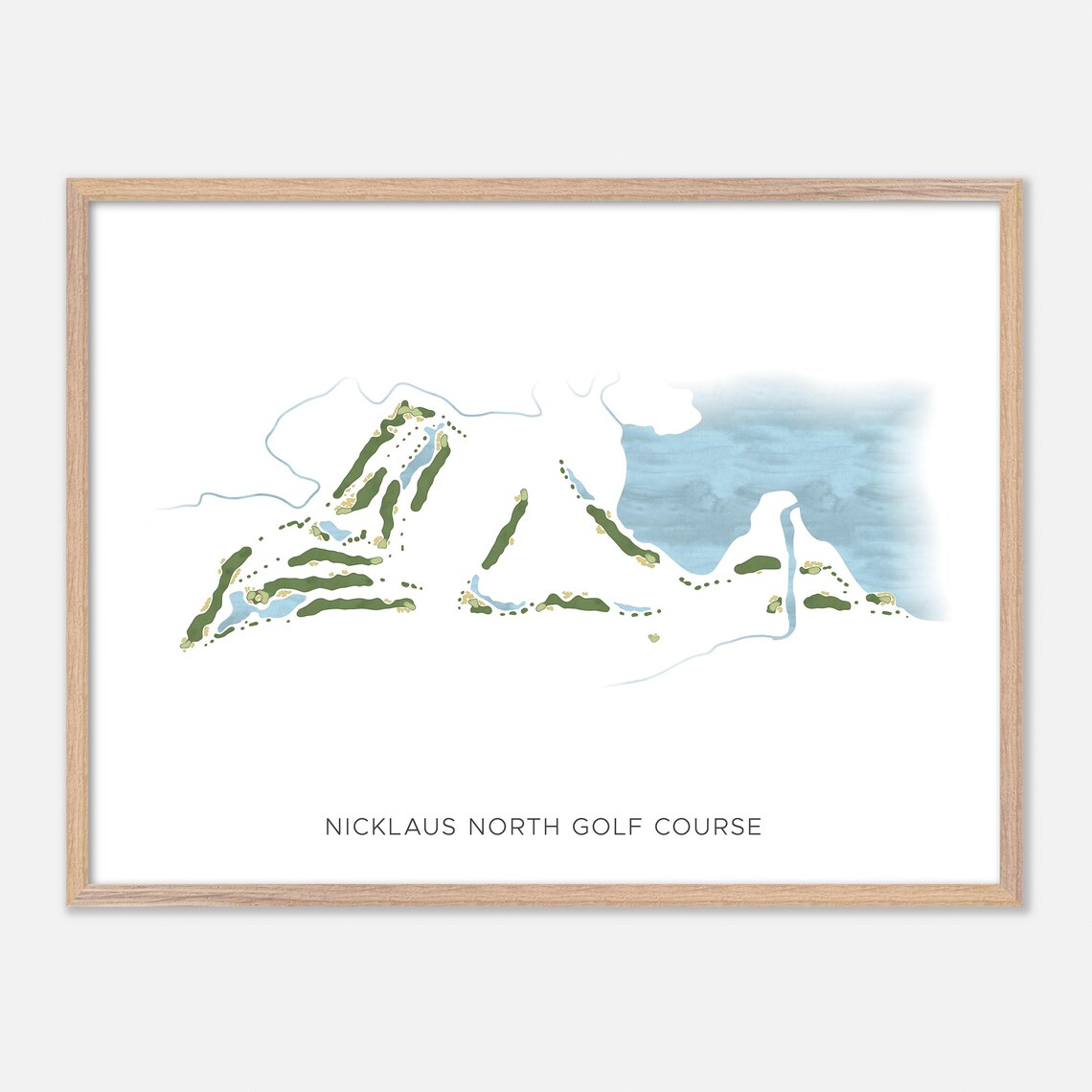Nicklaus North Golf Course Canada Minimalist Watercolor Golf Map Poster