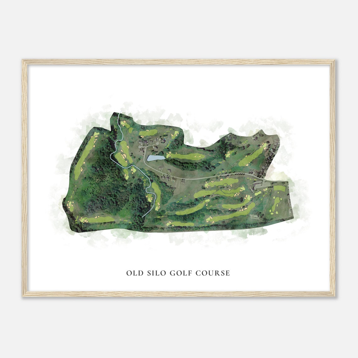 Old Silo Golf Course Kentucky Classic Watercolor Golf Map Poster - Image 2