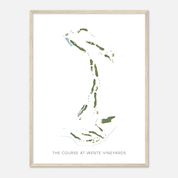 The Course At Wente Vineyards California Modern Watercolor Map Golfer Gift Golf Wall Art Golf Poster Print Course Layout