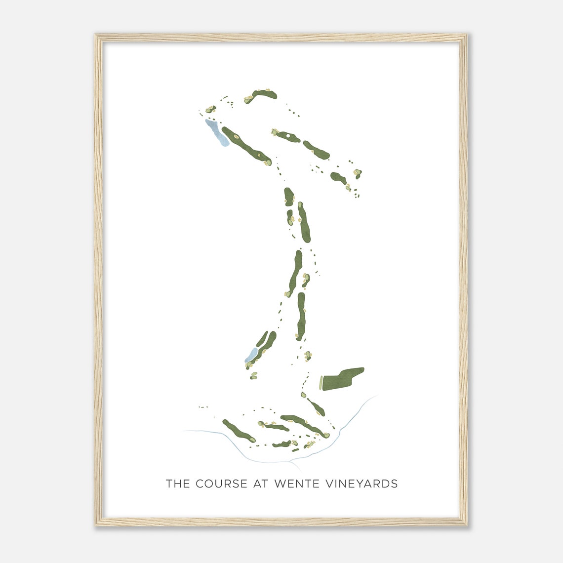 The Course at Wente Vineyards Minimalist Watercolor Golf Map Poster