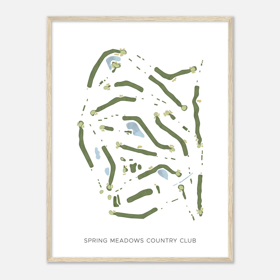 Spring Meadows Country Club Modern Minimalist Golf Map Poster - Image 2