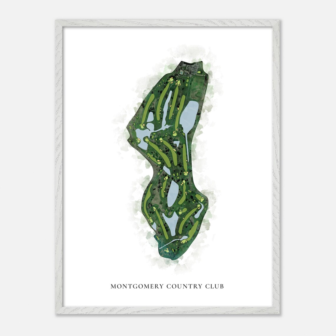 Montgomery Country Club Watercolor Aerial Golf Course Map Poster - Image 2
