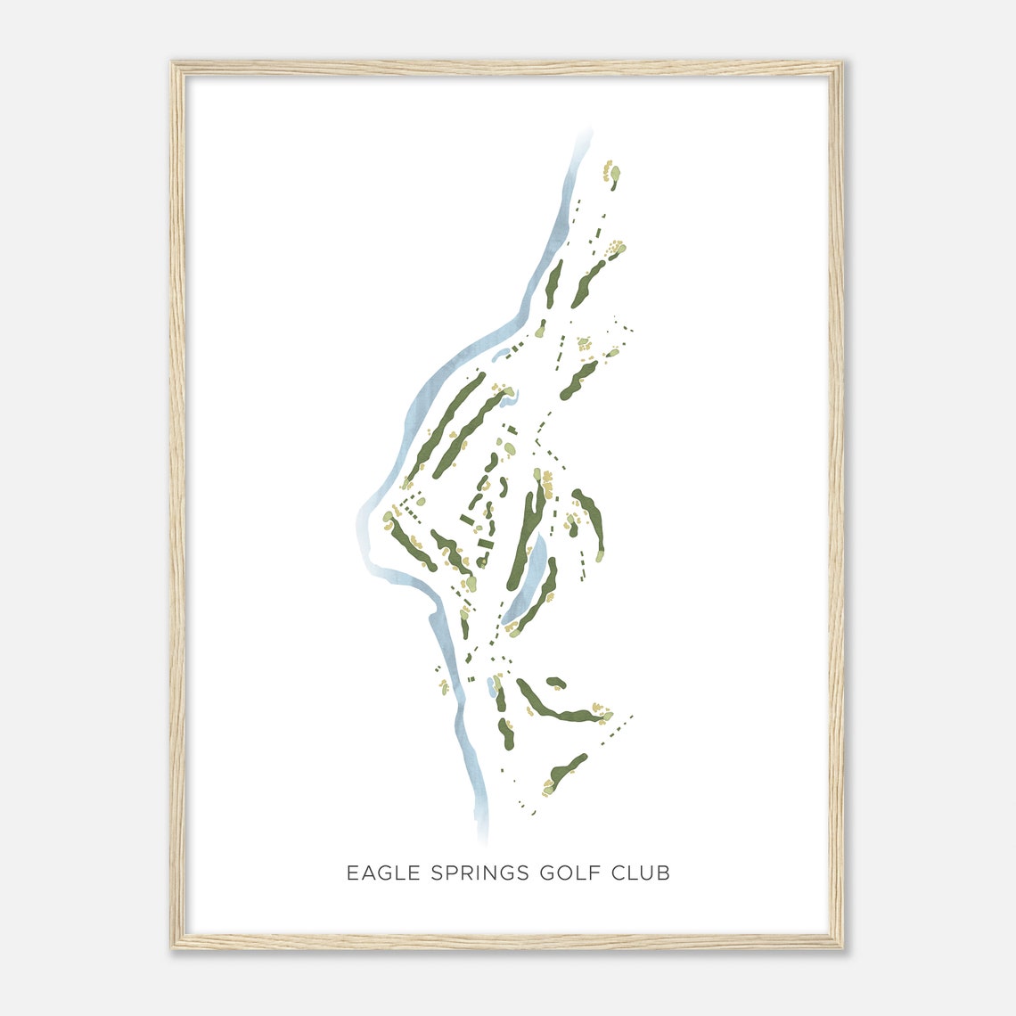 Eagle Springs Golf Club Minimalist Watercolor Map Golfer Gift Poster
