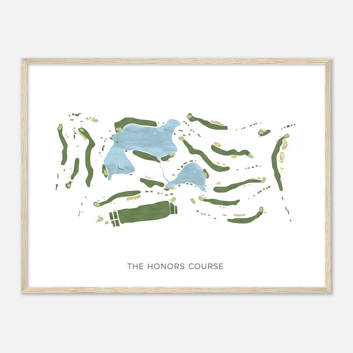 The Honors Course Tennessee Modern Watercolor Course Map Poster - Image 2
