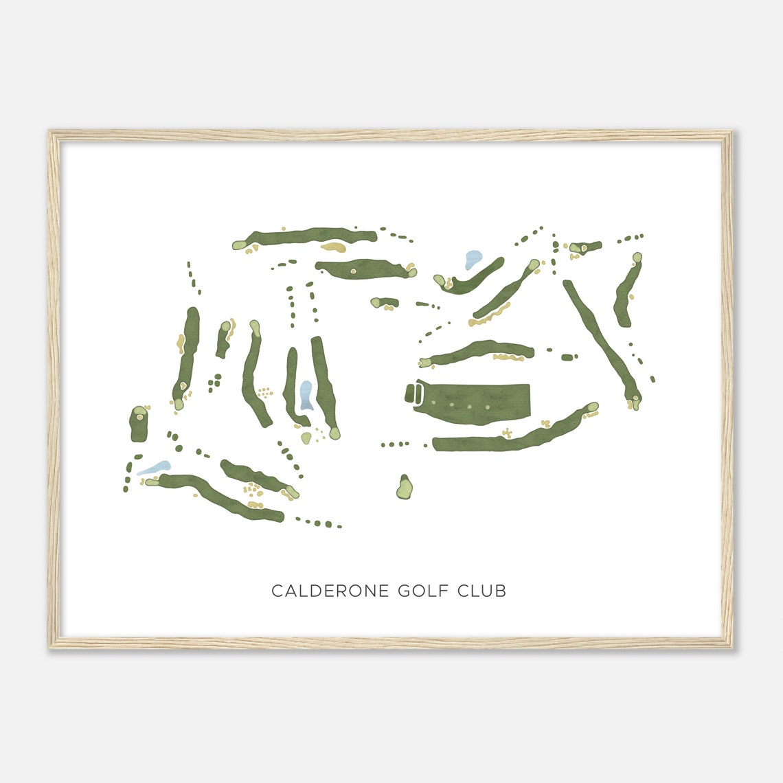 Calderone Golf Club Michigan Modern Watercolor Map Golfer Gift Golf Wall Art Golf Poster Print Course Layout