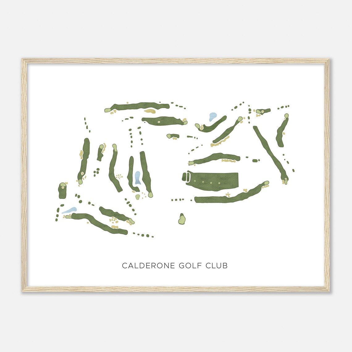 Calderone Golf Club Watercolor Golf Course Map Poster for Golf Lovers