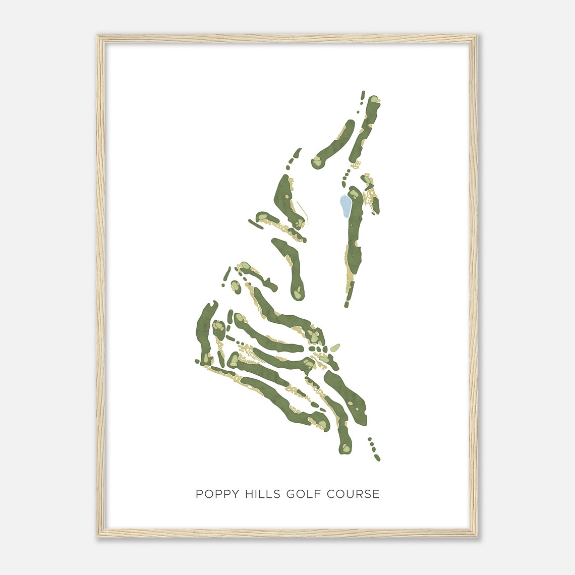Poppy Hills Golf Course California Modern Watercolor Map Golfer Gift Golf Wall Art Golf Poster Print Course Layout - Image 2