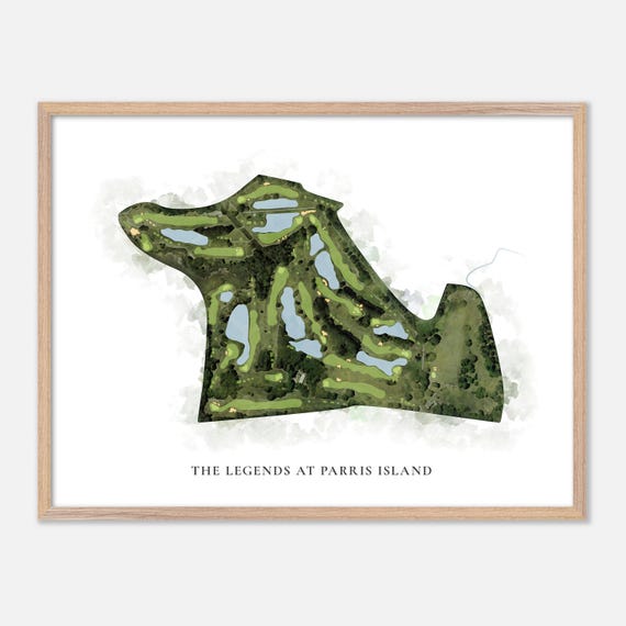 The Legends At Parris Island In Port Royal South Carolina Classic Watercolor Map Golfer Gift Golf Wall Art Golf Poster Print