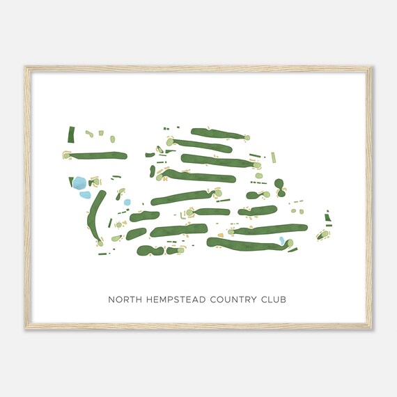 North Hempstead Country Club New York Modern Watercolor Map Golfer Gift Golf Wall Art Golf Poster Print Course Layout