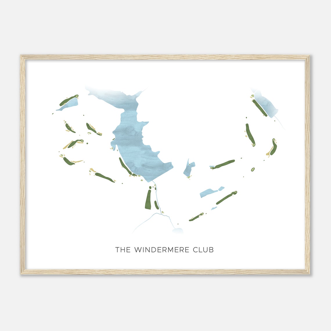 The Windermere Club Modern Watercolor Golf Course Map Poster - Image 2