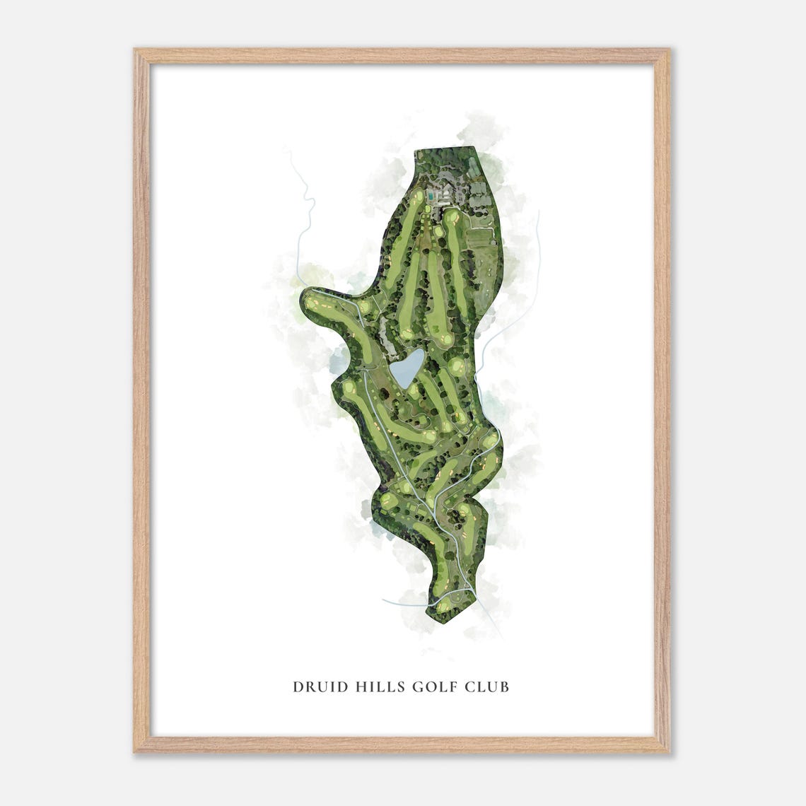 Druid Hills Golf Club Atlanta Georgia Classic Watercolor Map Poster - Image 6