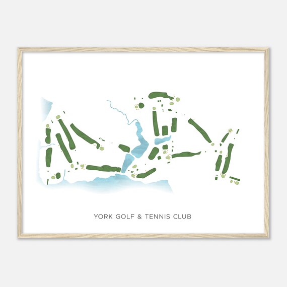 York Golf Tennis Club Maine Modern Watercolor Map Golfer Gift Golf Wall Art Golf Poster Print Course Layout