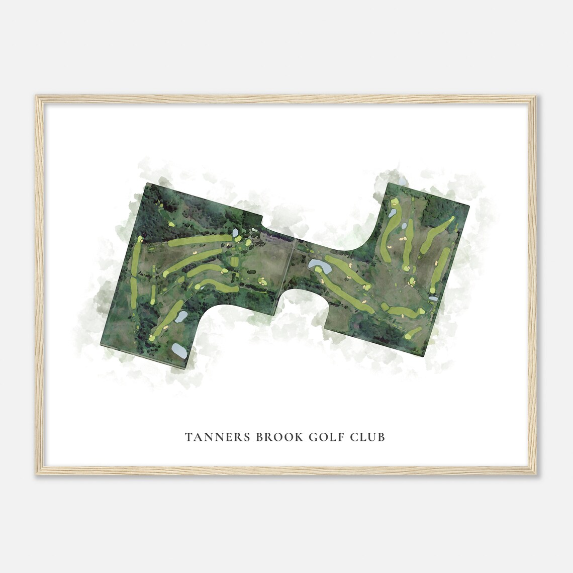 Tanners Brook Golf Club Classic Aerial Watercolor Map Poster - Image 2