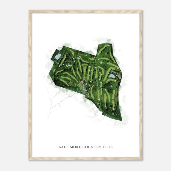 Baltimore Country Club Maryland Classic Watercolor Map Golfer Gift Golf Wall Art Golf Poster Print Course Layout
