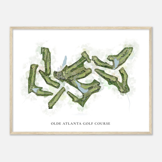 Olde Atlanta Golf Course Georgia Classic Watercolor Map Golfer Gift Golf Wall Art Golf Poster Print Course Layout