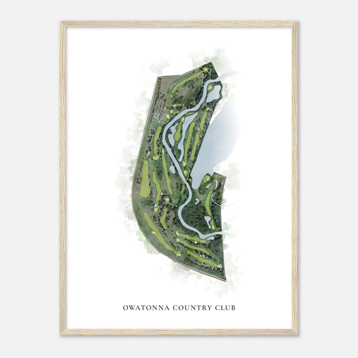 Owatonna Country Club Classic Watercolor Golf Map Art Poster - Image 2