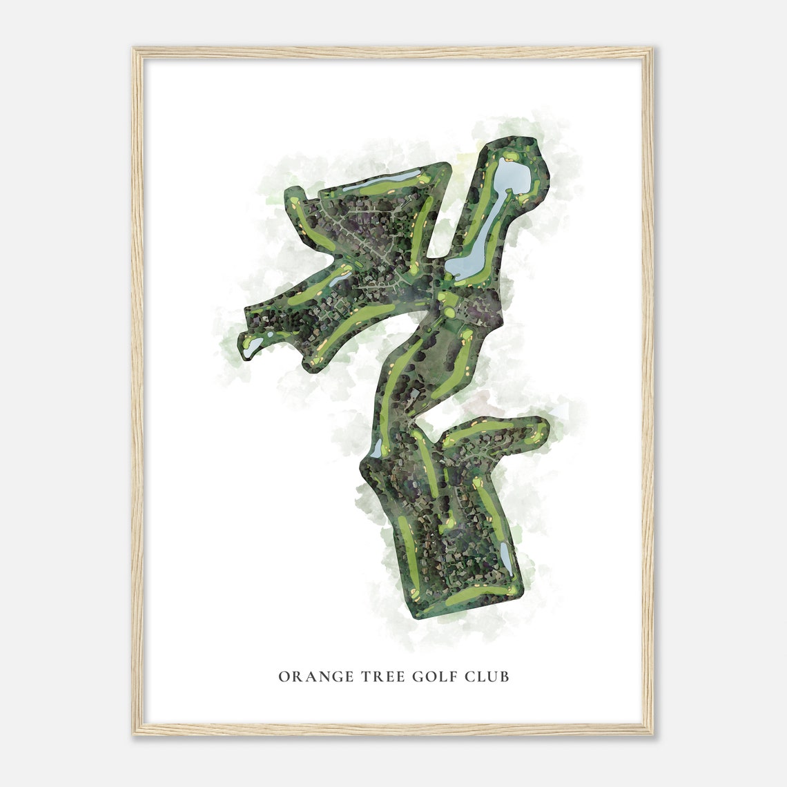 Orange Tree Golf Club Florida Classic Watercolor Course Map Poster - Image 2
