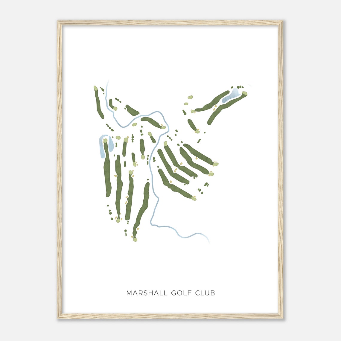 Marshall Golf Club Minnesota Modern Watercolor Map Golfer Gift Golf Wall Art Golf Poster Print Course Layout - Image 2