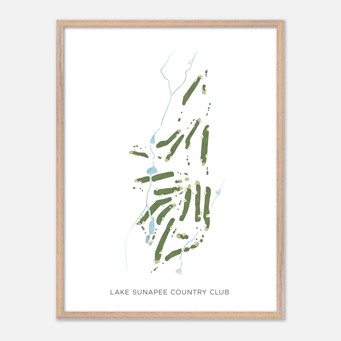 Lake Sunapee Country Club Minimalist Watercolor Course Map Poster - Image 2