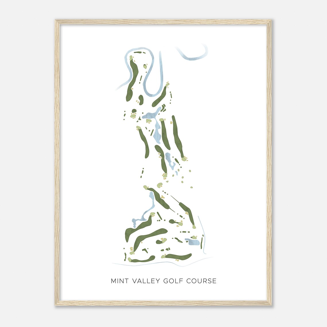 Mint Valley Golf Course Washington Modern Watercolor Map Golfer Gift Golf Wall Art Golf Poster Print Course Layout