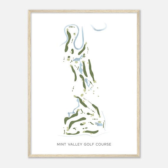Mint Valley Golf Course Washington Modern Watercolor Map Golfer Gift Golf Wall Art Golf Poster Print Course Layout