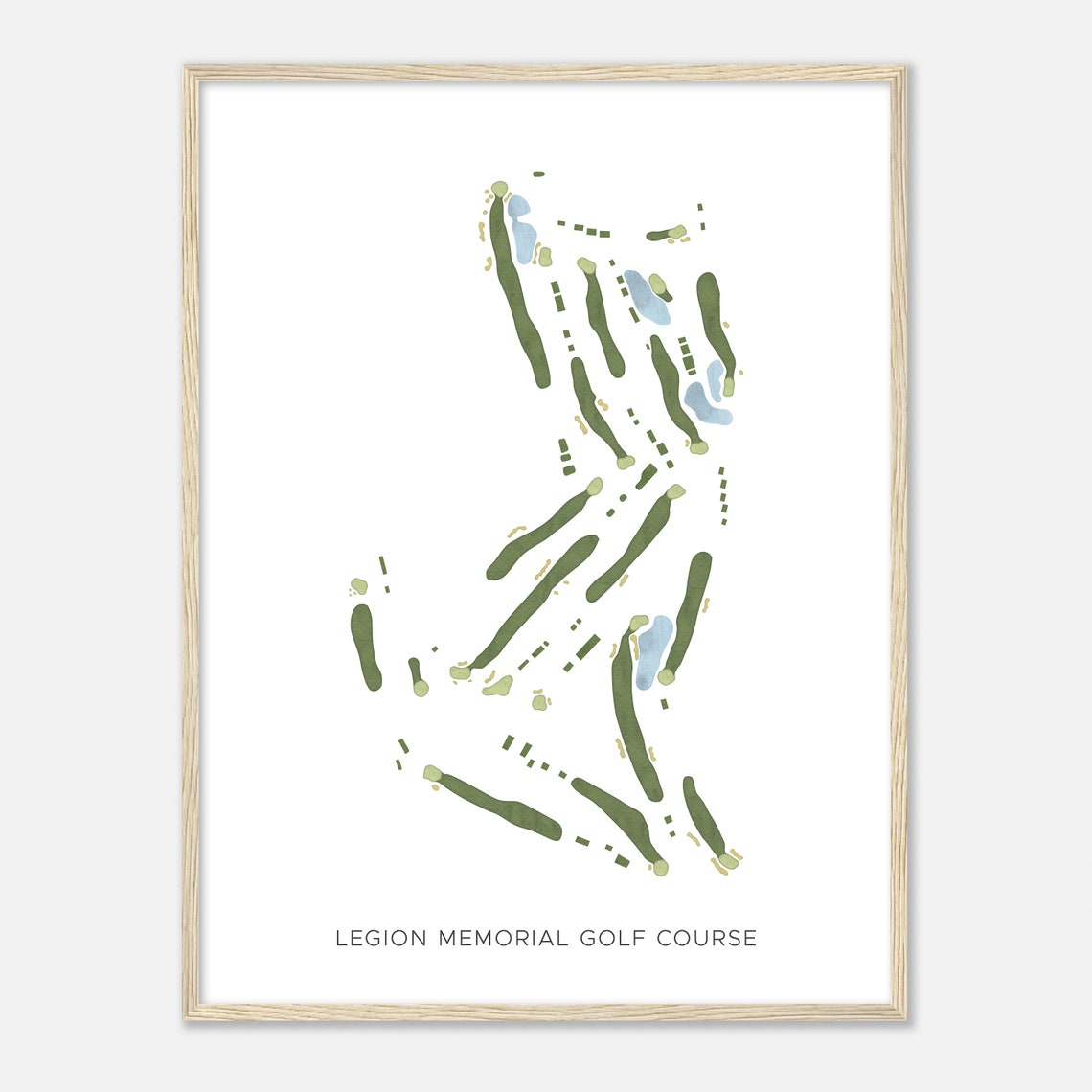 Legion Memorial Golf Course Modern Watercolor Fairway Map Poster