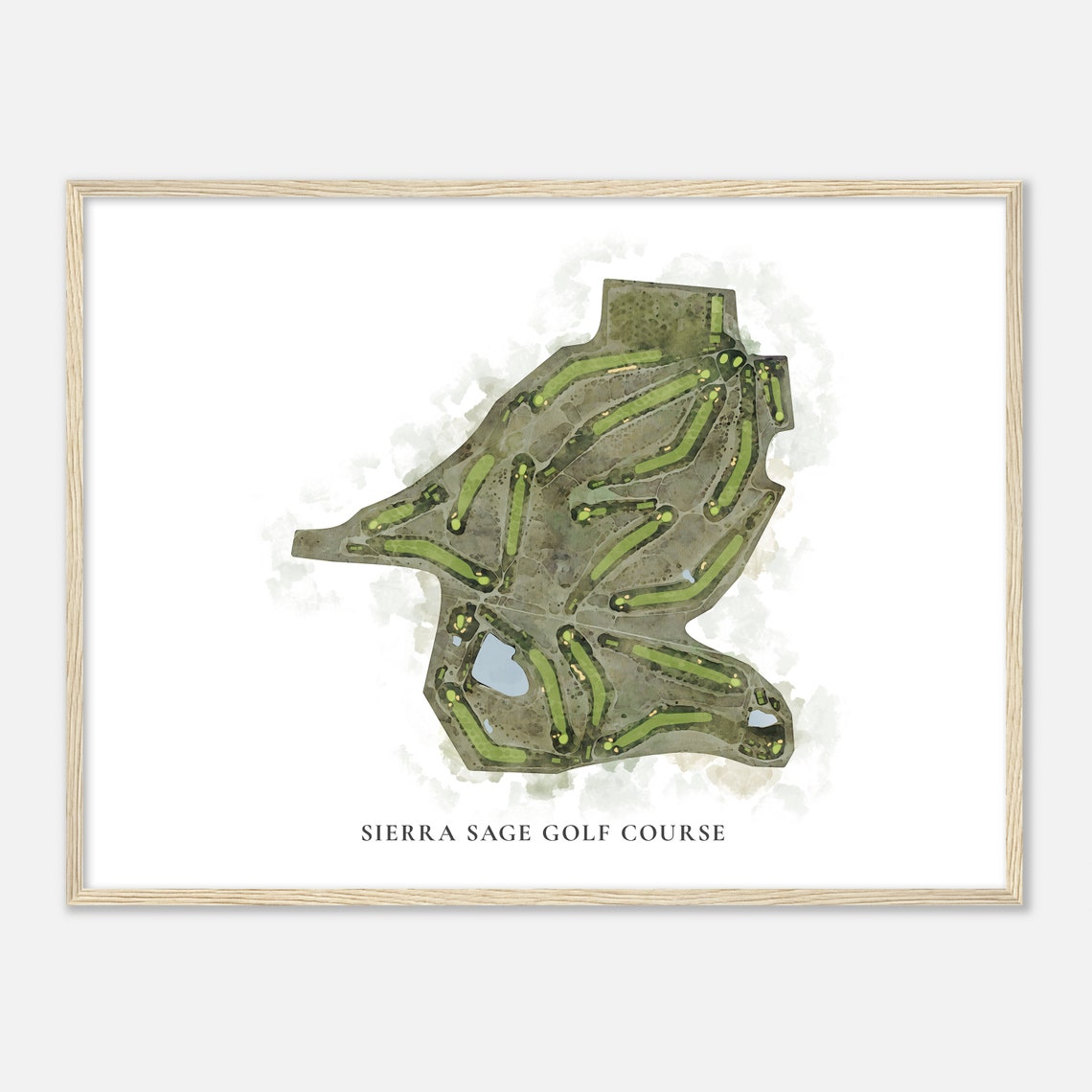 Sierra Sage Golf Course Watercolor Aerial Map Golfer Gift Wall Art - Image 2