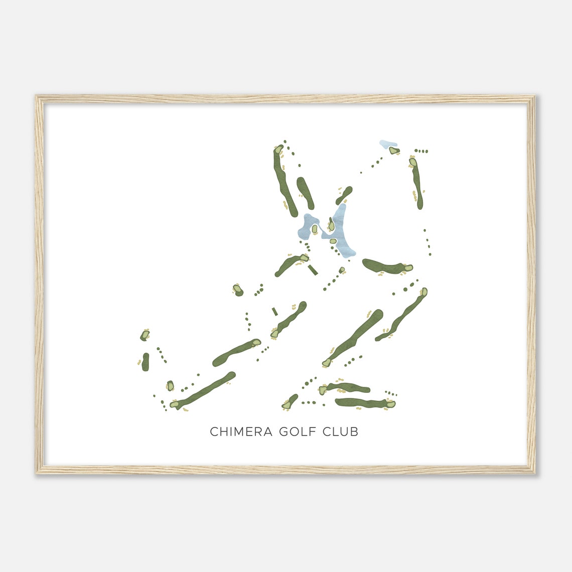 Chimera Golf Club Modern Course Map Minimalist Golfer Art Poster