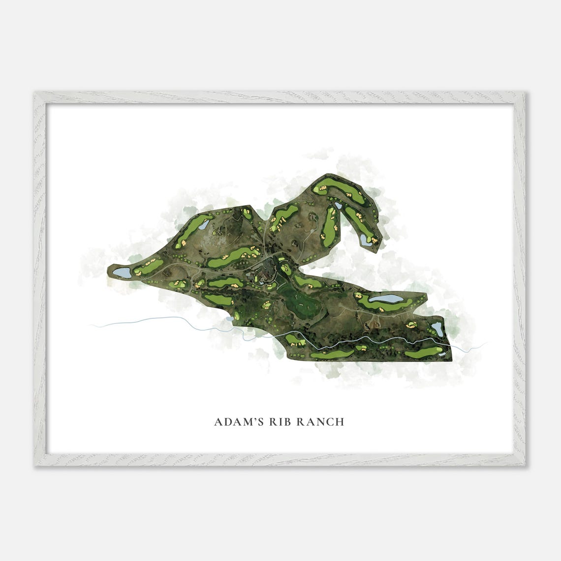Adams Rib Ranch Watercolor Golf Map Art Colorado Golfer Poster - Image 4