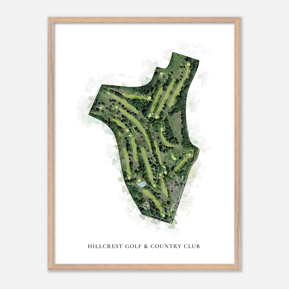 Hillcrest Golf and Country Club Watercolor Aerial Map Art Poster Gift - Image 6