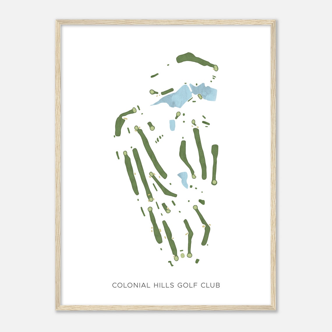 Colonial Hills Golf Club Minimal Watercolor Course Map Golfer Poster - Image 2