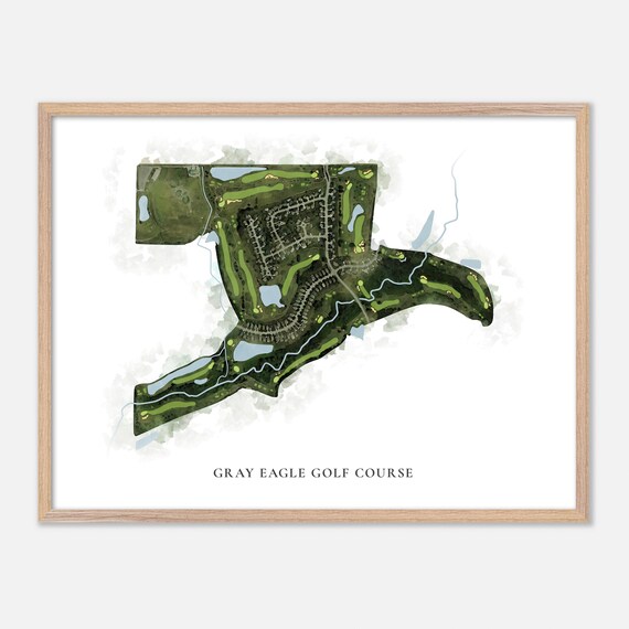 Gray Eagle Golf Course Indiana Classic Watercolor Map Poster