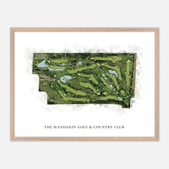 The Mandarin Golf Country Club Classic Watercolor Map Poster