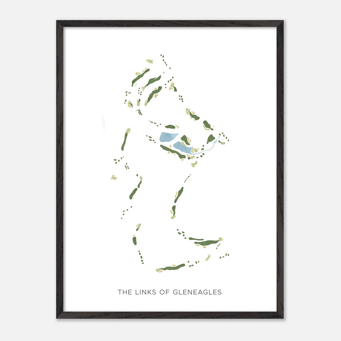 The Links of Gleneagles Modern Minimalist Watercolor Map Poster - Image 2