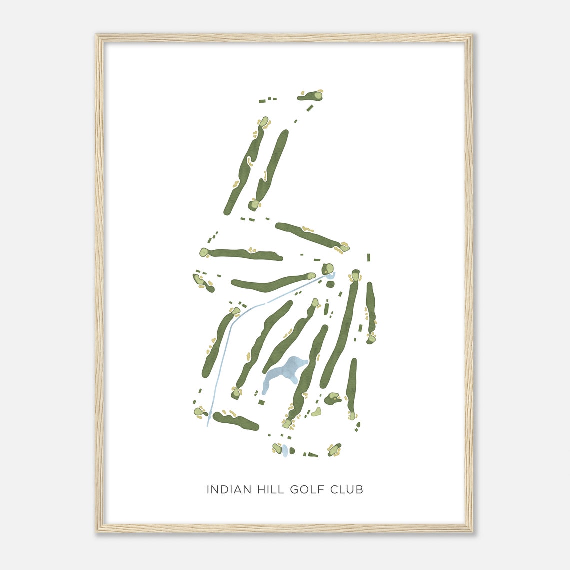 Indian Hill Golf Club Minimalist Watercolor Course Map Art Poster - Image 2