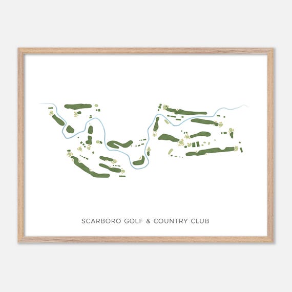 Scarboro Golf Country Club In Canada Modern Watercolor Map Golfer Gift Golf Wall Art Golf Poster Print Course Layout